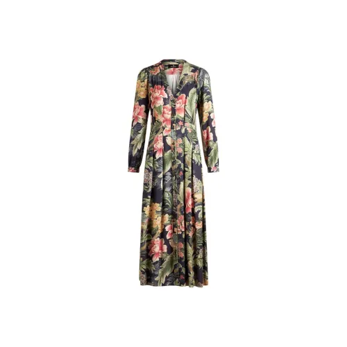 ETRO Морской синий Женские Длинные Платья с Рукавами