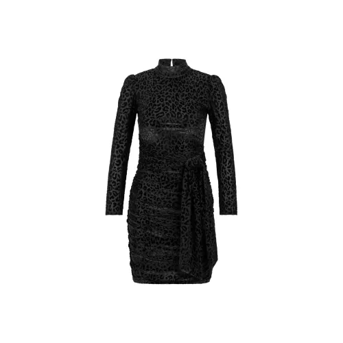 HUGO BOSS Черное Женское Длинное Платье с Рукавами