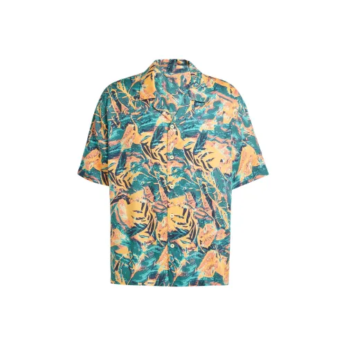 Adidas Originals ArchiveFloral Рубашка Мужская Синяя Зеленая Желтая Черная