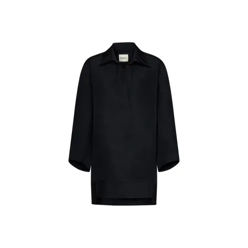 KHAITE Черное Женское Длинное Платье с Рукавами