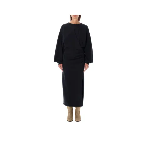 ISABEL MARANT Длинное платье с длинными рукавами женское черное