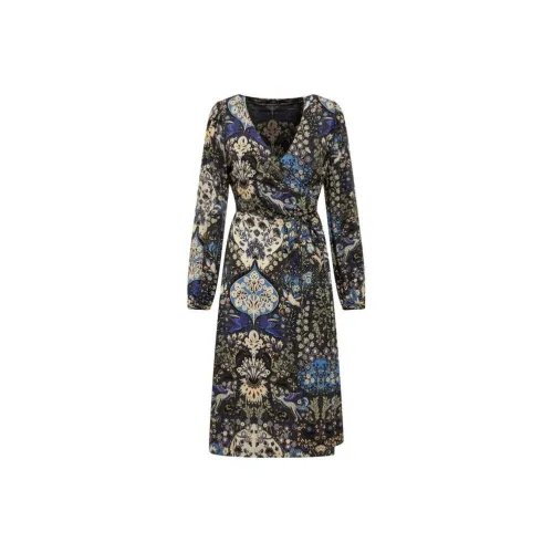 ETRO Черное Женское Длинное Платье с Рукавами