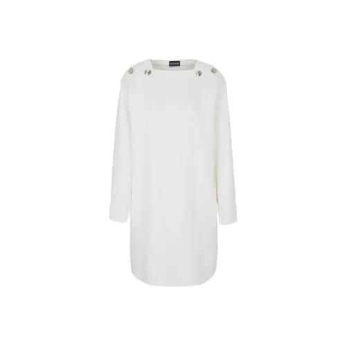 EMPORIO ARMANI Белое Женское Длинное Платье с Рукавами