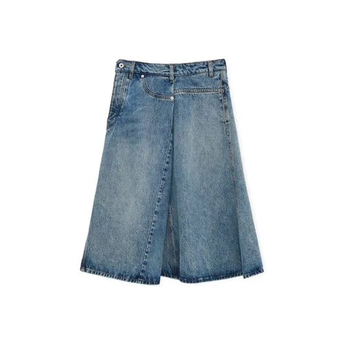 LOEWE SS25 Женская Избранная Коллекция Деним Длинная Юбка Женская Синяя