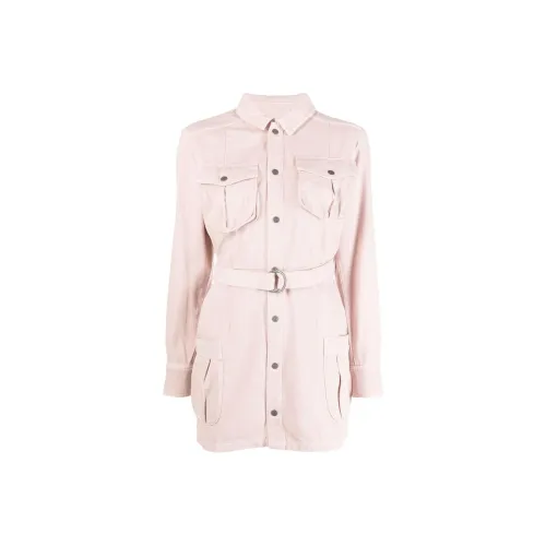 Ksubi Длинное платье с длинными рукавами женское розовое