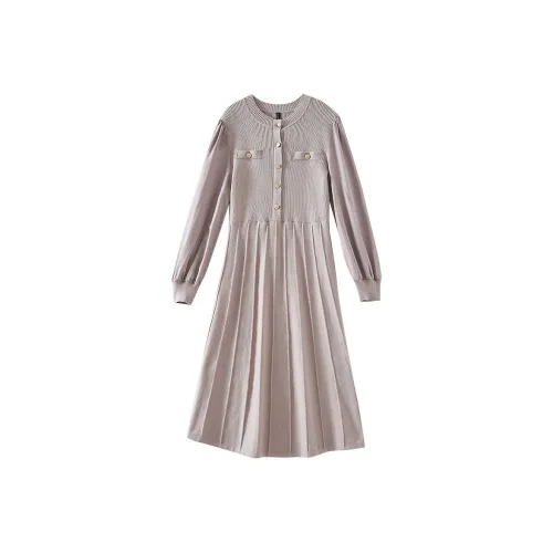 OUNIXUE Длинное платье с длинным рукавом женское