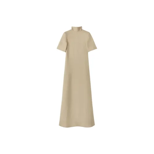 JIL SANDER Бежевые Женские Короткие Платья с Рукавами