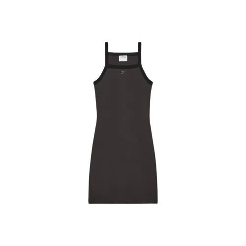 COURREGES Грязно-коричневый Черный/Грязно-коричневый Черный Женские Слиплатья