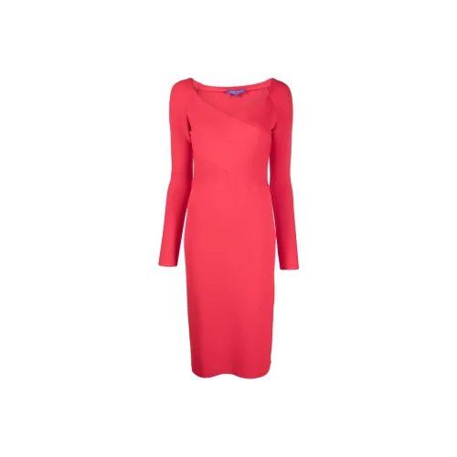 Ralph Lauren Collection Длинное платье с длинными рукавами женское красное