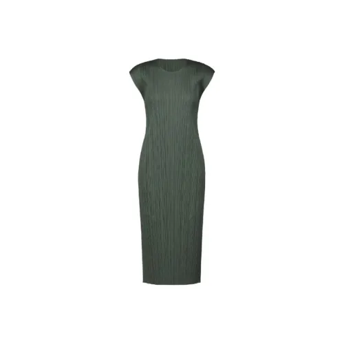 PLEATS PLEASE ISSEY MIYAKE Яшмовый Женские Платья без рукавов