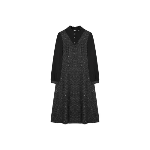 XWI Длинное платье с длинным рукавом женское черное