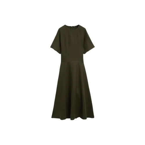 Massimo Dutti Короткий рукав Платье Женское Зеленое