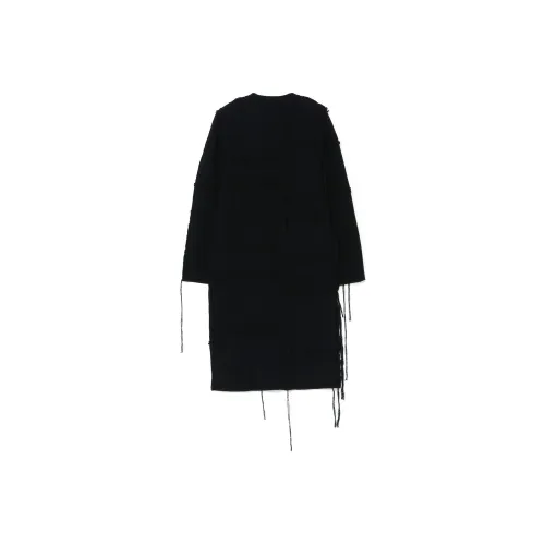 Yohji Yamamoto Черные Женские Длинные Платья с Длинными Рукавами
