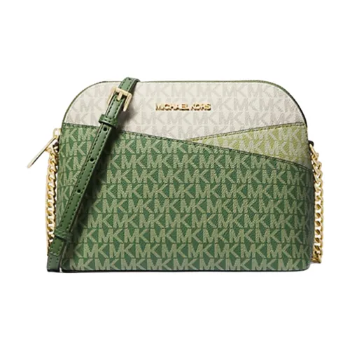 MICHAEL KORS Jet Set Travel Покрытый холст Сумка через плечо Средняя Женская Зеленая