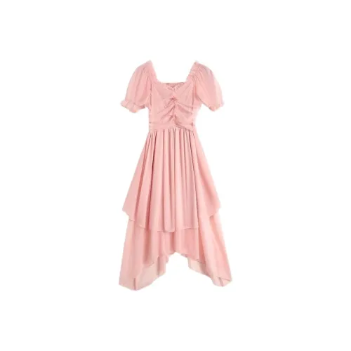 ABBY GODDESS Короткое платье с короткими рукавами женское розовое