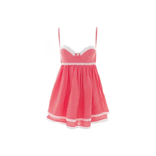 Kitteny Lelette Платье Slip Платье Женское Красное Ткань в клетку GINGHAM Красное Клетчатое Ткань