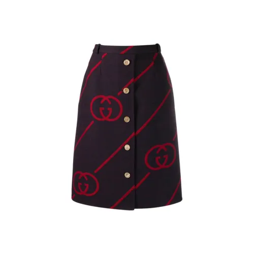 GUCCI SS20 Повседневный Длинный Юбка Женские Синий