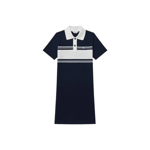 HAZZYS Короткое платье с короткими рукавами женское темно-синее