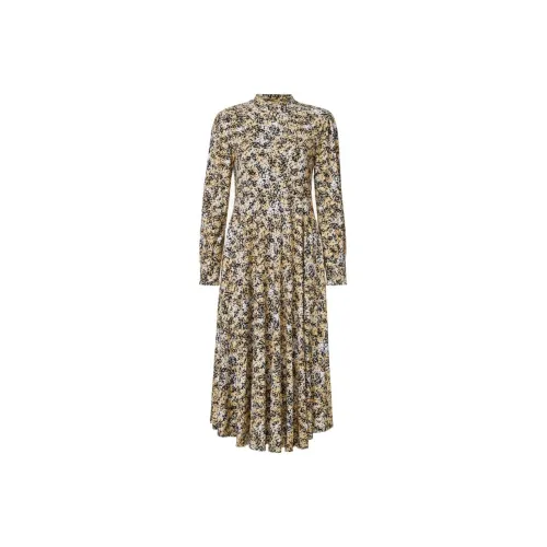 VGRASS STUDIO Длинное платье с длинными рукавами женское кремово-желтое