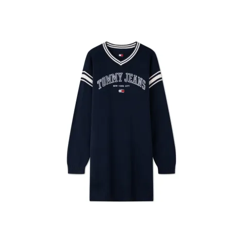 Tommy Hilfiger Длинное платье с длинными рукавами женское темно-синий