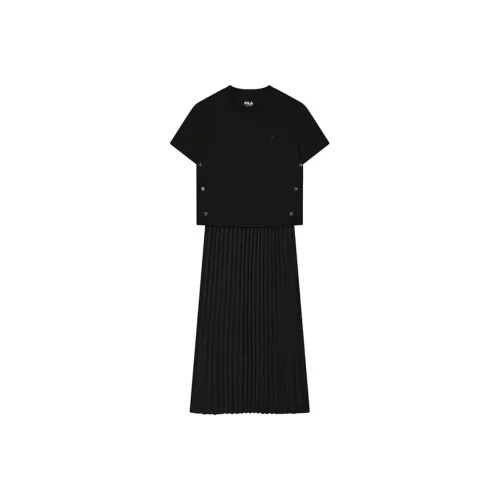 FILA MILANO Collection Короткий рукав Платье Женское Глубокий черный