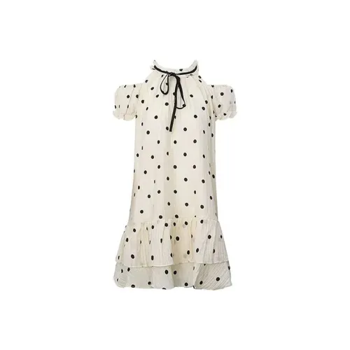 SECFLY OFFICIAL Короткий рукав Платье Женское Айвори