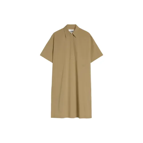 JIL SANDER Миндально-бежевый Женские Платья с Коротким Рукавом