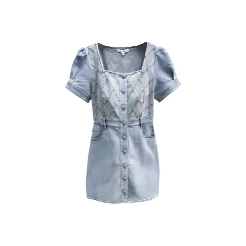 JORYAweekend Короткий рукав Платье Женское Синий