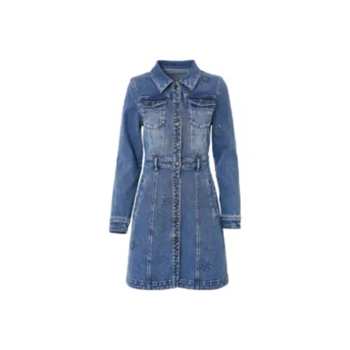 VIZAVIZA Blue Женские Длинные Рукава Платья