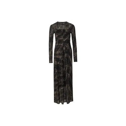 ZHIZHI Длинное платье с длинными рукавами женское художественный линия рисование