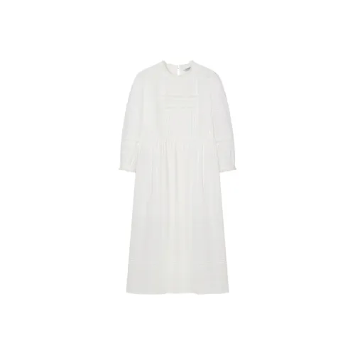 Teenie Weenie Длинное платье с длинными рукавами цвет слоновая кость женское