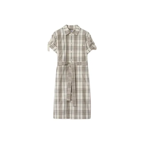 Burberry Короткий рукав Платье Женское Бежевый