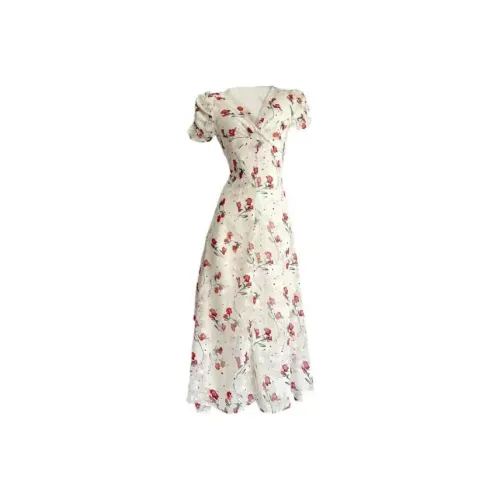 EIDOLON GRAIN Короткий рукав Платье Женское Branching Бегония Цветочный