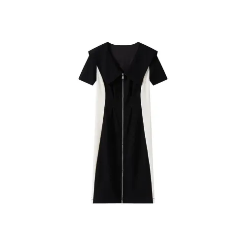 Nan Preamble Короткий рукав Платье Женское Черное