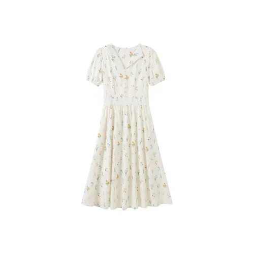 GULIANFEI Короткий рукав Платье Женское Белое