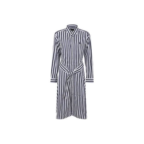 Polo Ralph Lauren Длинное платье с длинными рукавами женское синее