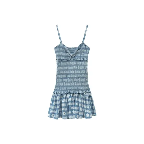 CHUU Slip Платье Женское Джинсовый Синий