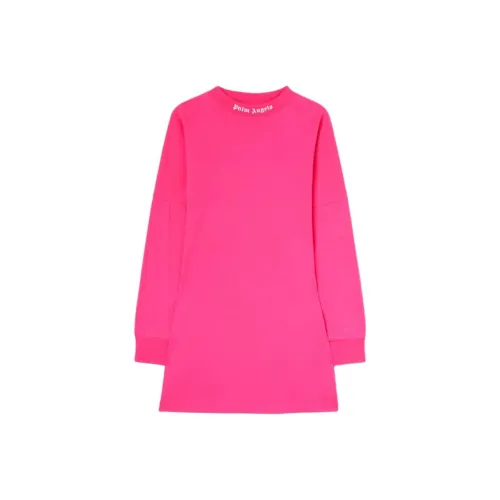 PALM ANGELS FW24 Длинное платье с длинным рукавом женское розовое