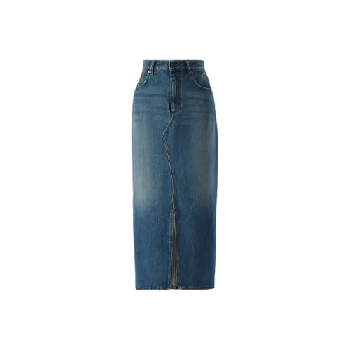 MSGM Denim Long Skirt Women's Blue