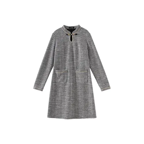 OUNIXUE Длинное платье с длинным рукавом женское многоцветное