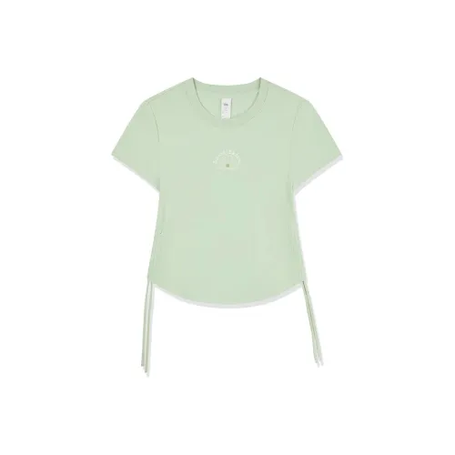 QIAODAN Sports Life Collection SS25 T-рубашка Женская Nouveau Листовой Зеленый