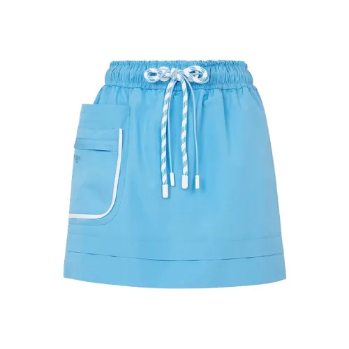 FENDI FW21 Повседневные короткие юбки Женские Светло-синие