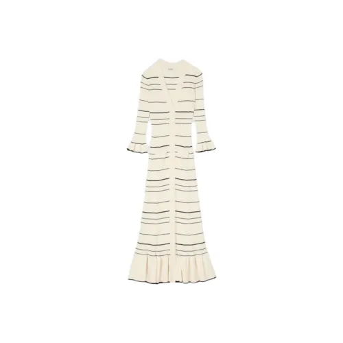 Sandro Длинное платье с длинными рукавами женское светлый умбра