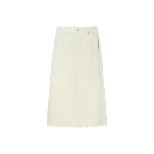 JESSYLINE Деним Длинная Юбка Женская Абрикосовая