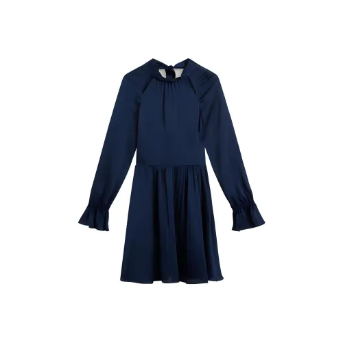 TED Baker Длинное платье с длинными рукавами женское темно-синее