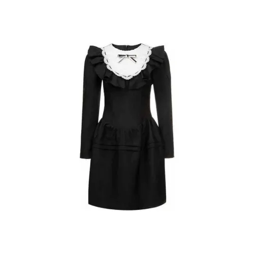 AIVEI Длинное платье с длинным рукавом женское черное