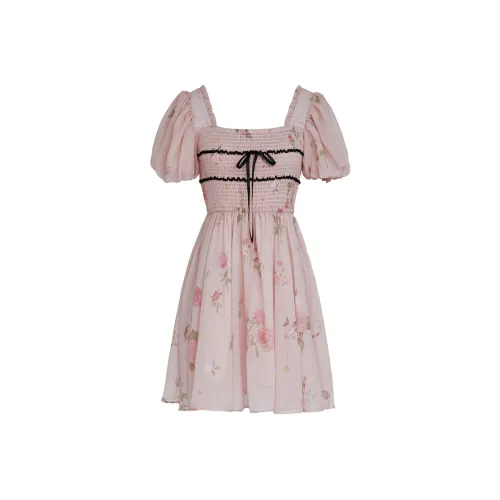 Lookinto Короткий рукав Платье Женское Многоцветное