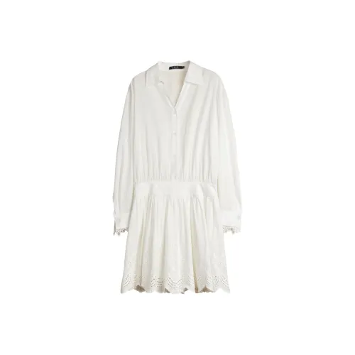 ELLE Длинное платье с длинными рукавами цвет белый