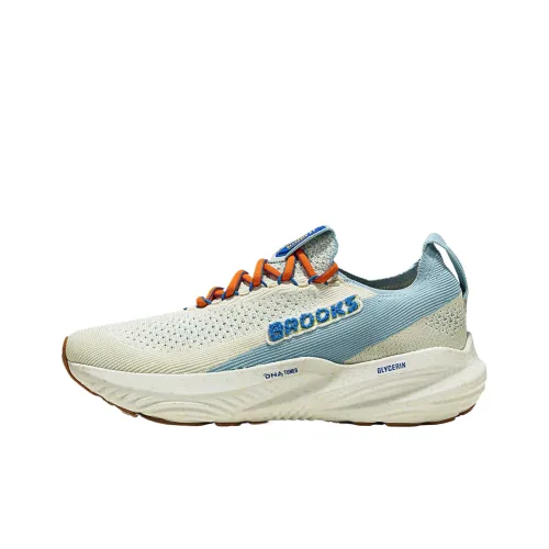 Brooks Glycerin 22 Амортизация Устойчивость к истиранию Дышащие Низкие Топ Беговые кроссовки Мужские Синий Белый