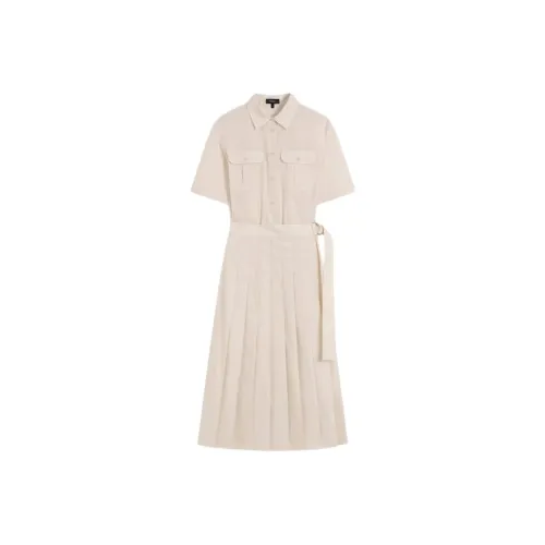 THEORY Короткий рукав Платье Женское Яичный белый